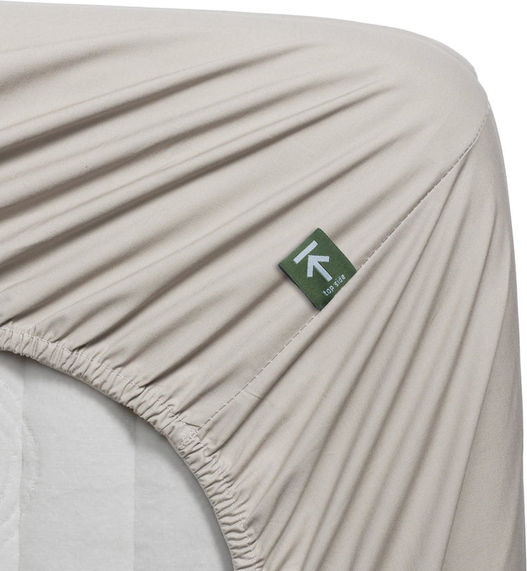 Beddinghouse percale katoen - splittopper hoeslaken - 180x220 - naturel