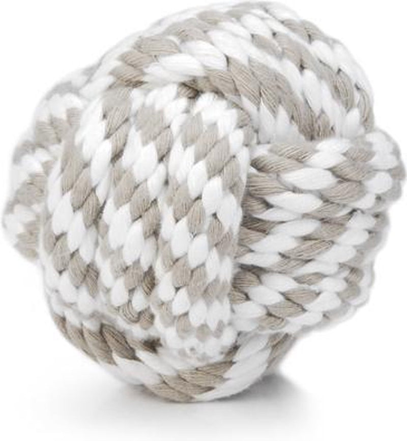 Beeztees touwbal - hondenspeelgoed - beige wit - 10 cm