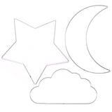 Vaessen creative • metalen ringen set ster, maan wolk ø32cm 3mm zilver - afbeelding 1