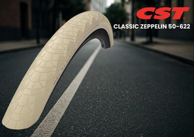 Cst buitenband zeppelin 28 x 1.90'' 50-622 - crème met reflectie