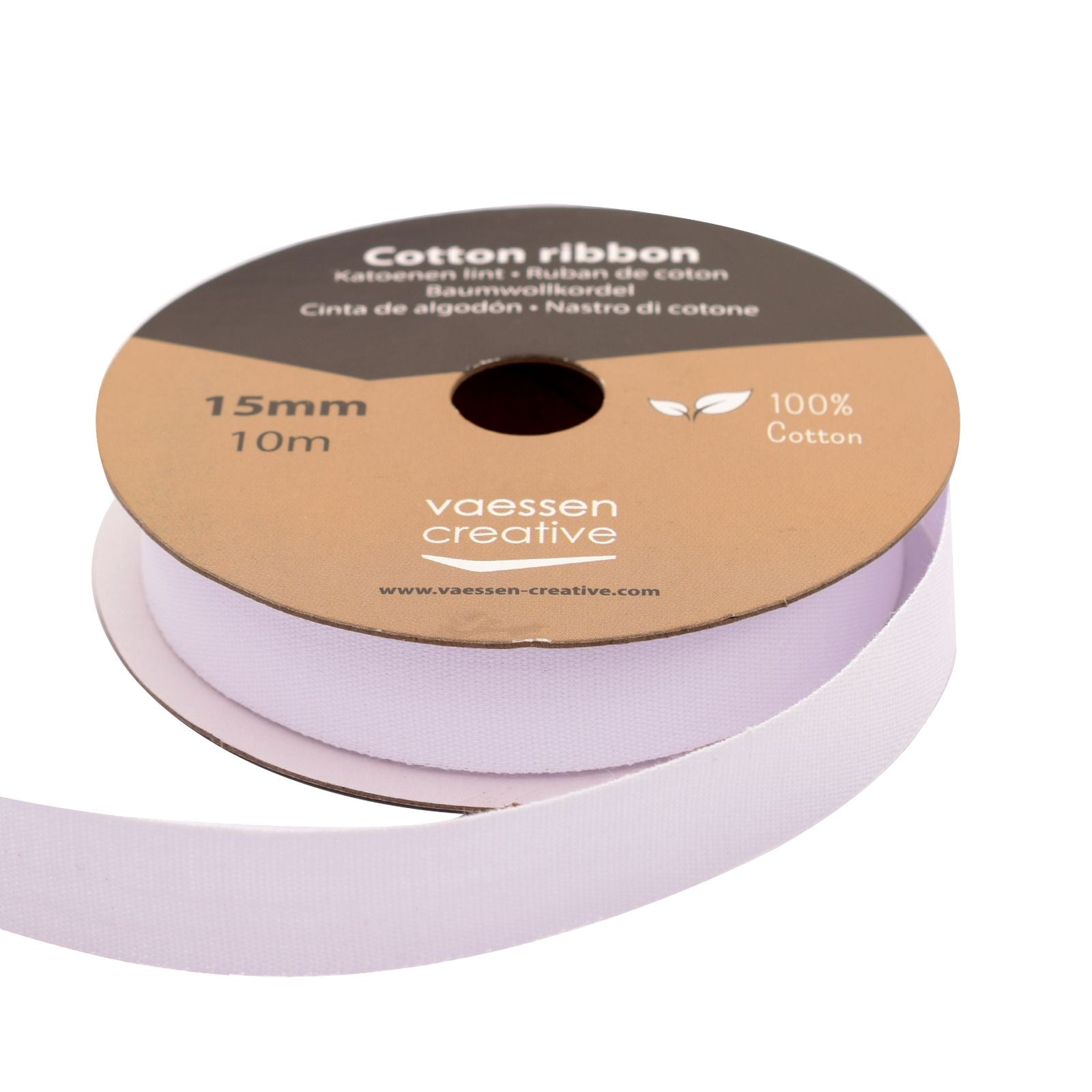 Vaessen creative • katoenen lint 15mm x 10m wit