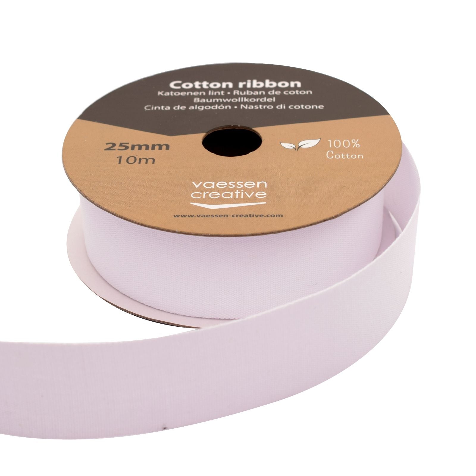 Vaessen creative • katoenen lint 25mm x 10m wit