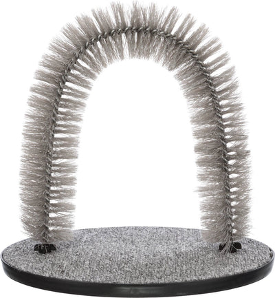 Trixie vachtverzorgingsboog - grijs, 36x33 cm - kattenmassage, duurzame borstels