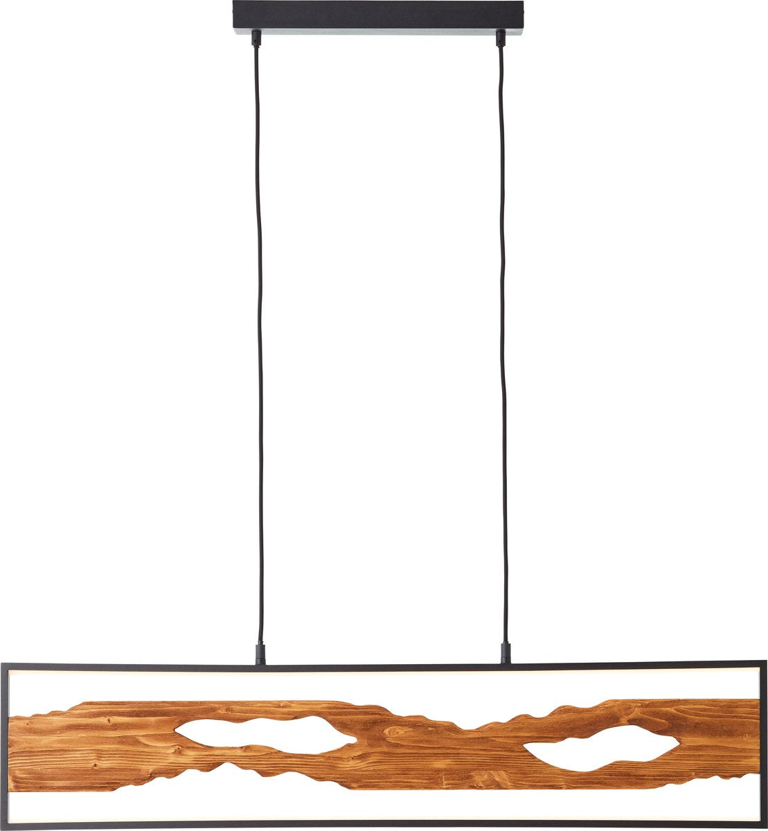 Brilliant chaumont - hanglamp - led 20w - 2300lm, 3000k - zwart hout