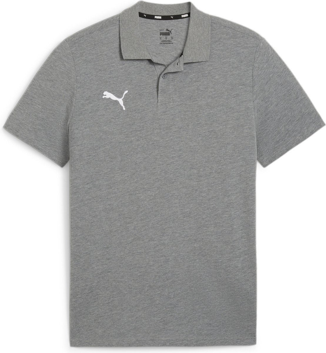 Puma teamgoal casuals polo heren sportshirt - medium gray heather- white