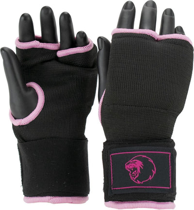 Super pro combat gear binnenhandschoenen met bandage zwart roze large