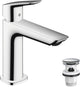 Hansgrohe logis fine - wastafelmengkraan - ééngreeps bediening - met afvoerplug - 100mm - chroom