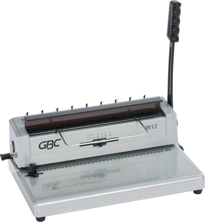 Gbc w12 handmatige pons- en wirebindmachine - capaciteit 125 a4 vellen