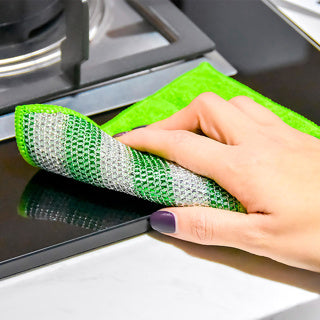 Clean home microvezel schuursponsjes 2 stuks 12x17 cm | 6 stuks