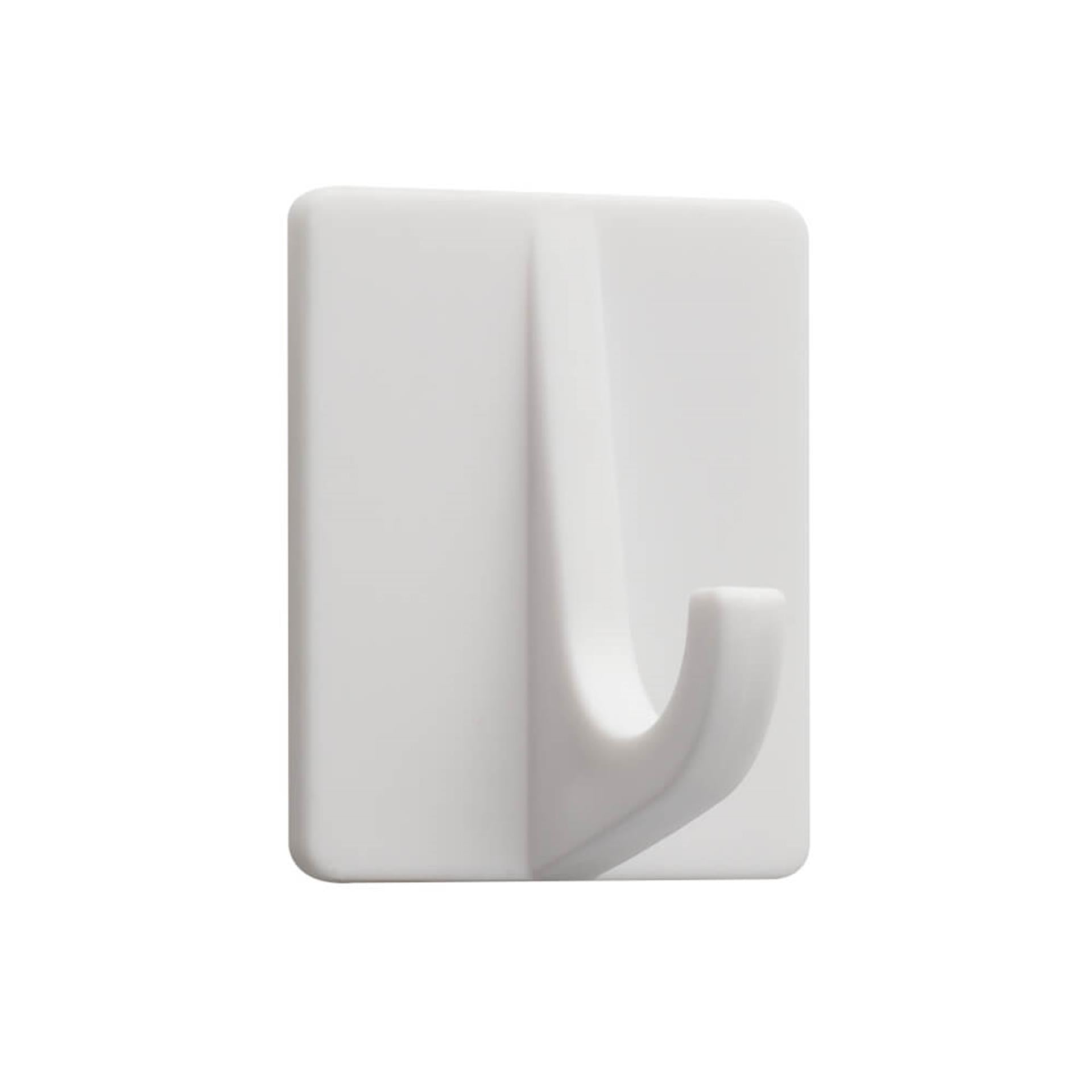 Tiger baseline plakhaak rechthoek s wit kunststof set a 6 stuks 29x32x14mm