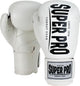 Super pro combat gear champ (kick)bokshandschoenen wit zwart 8oz