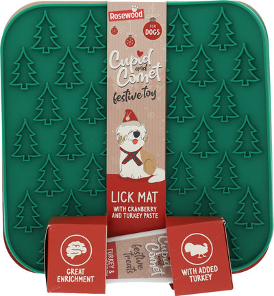 Rosewood cupid and comet likmat hond - met kalkoen en cranberrypasta - kerstboom - groen
