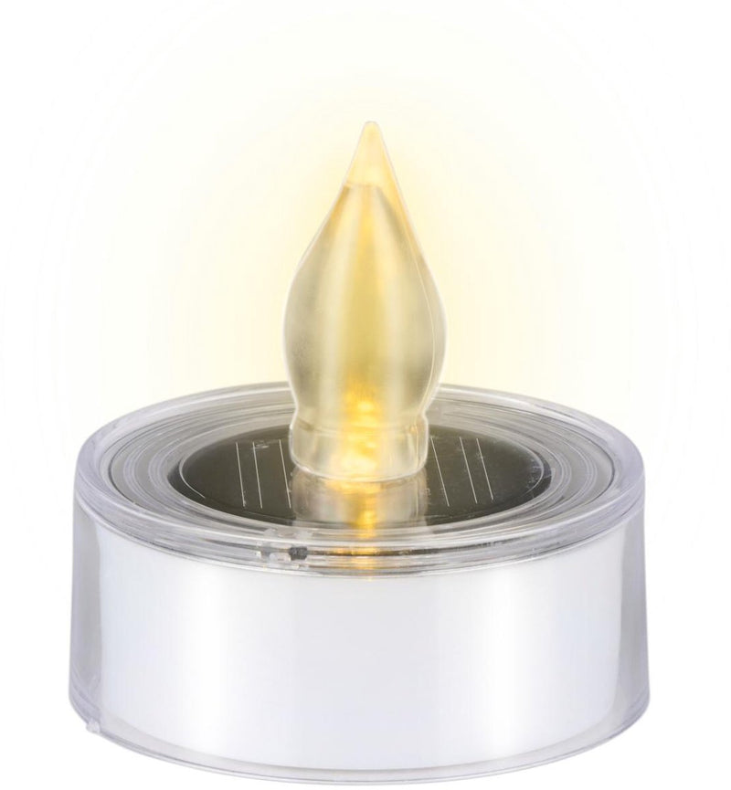Arti casa solar theelichtjes set van 2 - solar kaarsen warm wit licht - theelichtjes voor buiten ip44 - zonne-energie kaarsen ø5.5 x 5 cm - wit