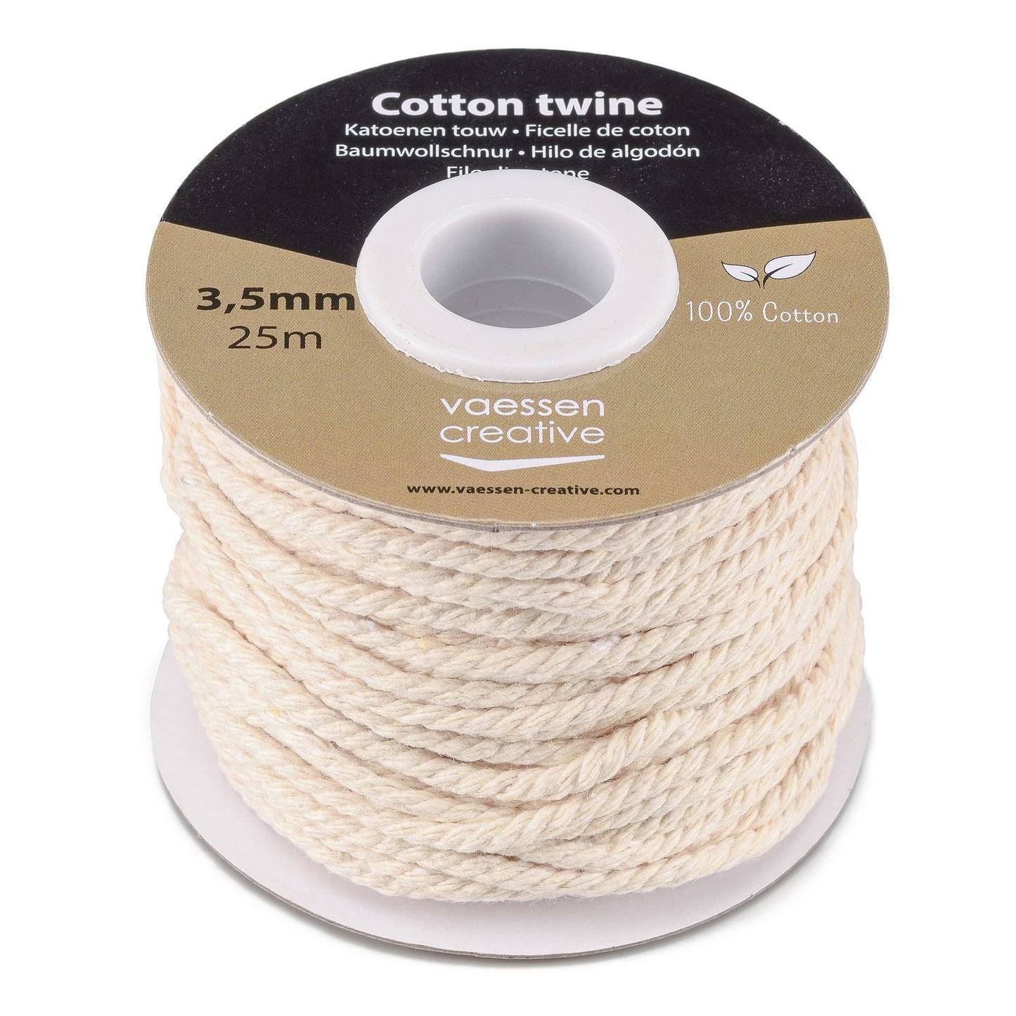 Vaessen creative • katoendraad naturel 3,5mmx25m