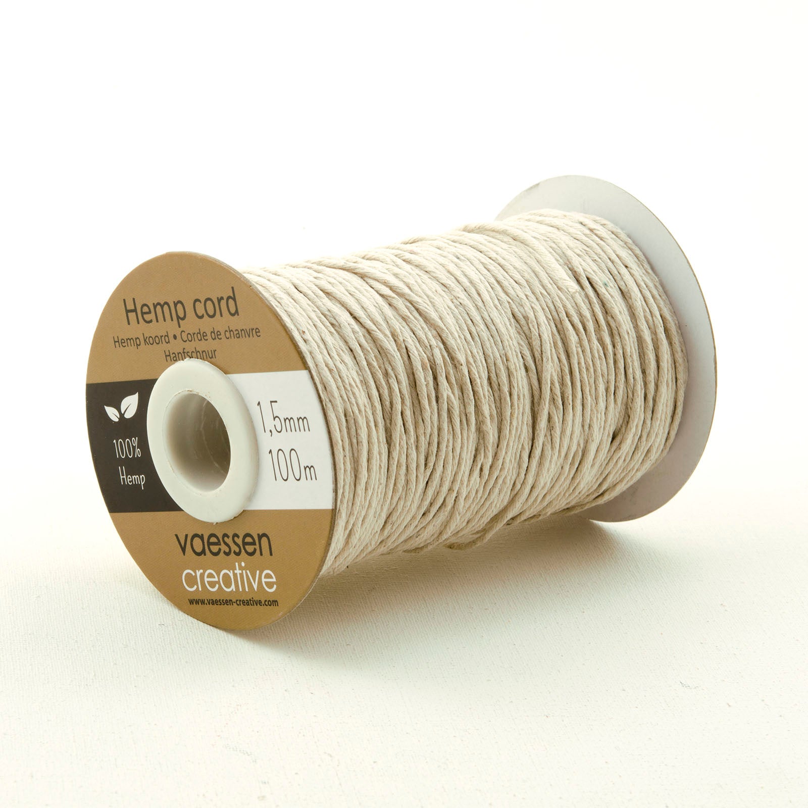 Vaessen creative • hemp koord naturel 1,5mmx100m