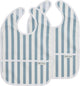 Meyco baby fat stripe slab met opvangbakje - 2-pack - jeans blue