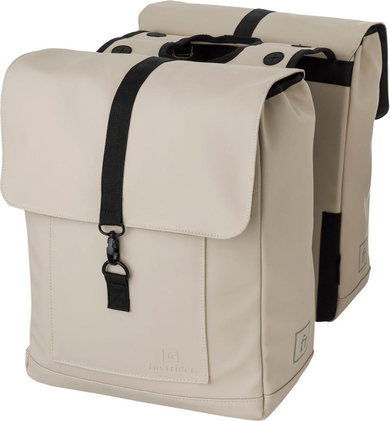 Fastrider jaxx ii dubbele fietstas - basics mik - fietstassen 28l - waterafstotend - grijs