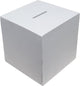 Creativ company houten spaarpot vierkant - wit - l 8,7 cm x b 8,5 cm x h 8,6 cm