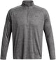 Under armour ua tech textured 1 2 zip-gry heren sportshirt - castlerock - zwart