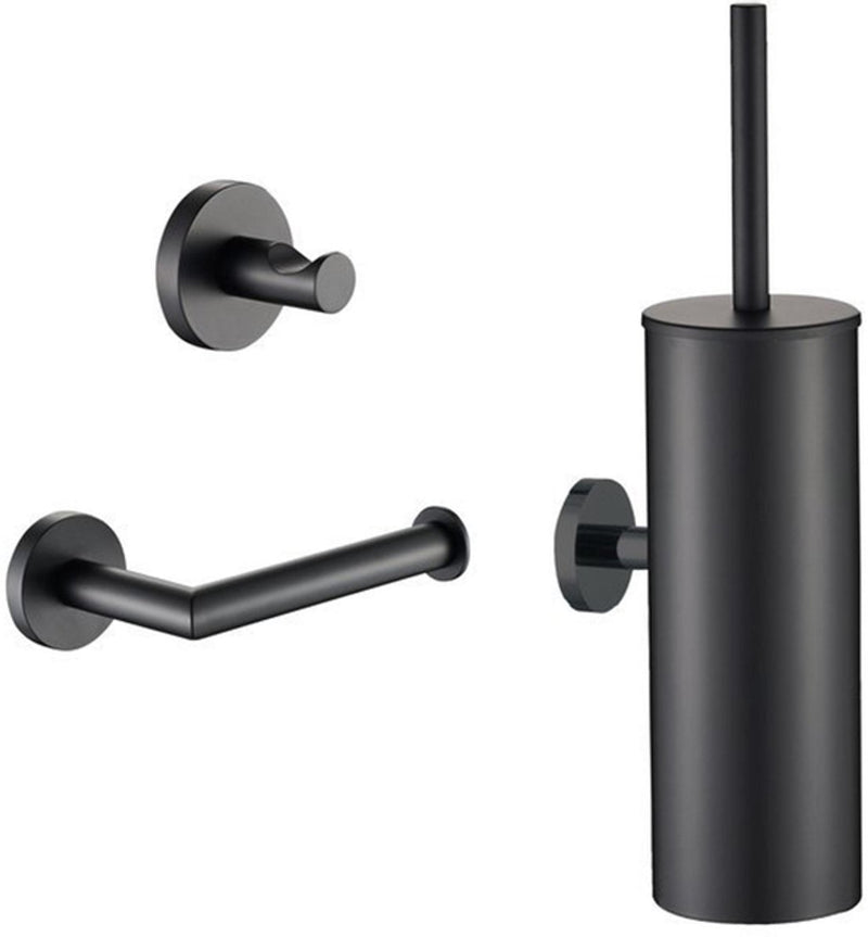 Plieger vigo toiletset accessoires – wc borstel – wc rolhouder – handdoekhaakje - 10 jaar garantie – mat zwart