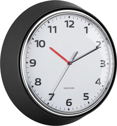 Karlsson wandklok modern retro - zwart - ø34cm - wandklok retro