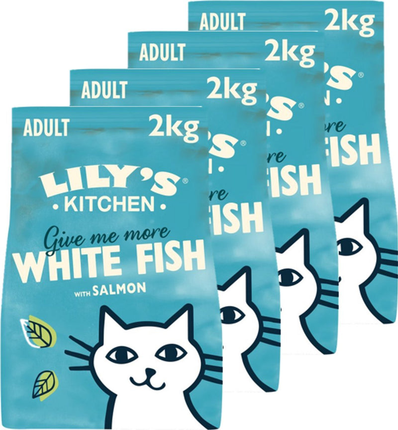 Lily's kitchen - kattenvoer - droogvoer - witvis met zalm - 4 x 2 kg