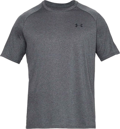 Under armour ua tech 2.0 ss tee-gry heren sportshirt - carbon heather - zwart