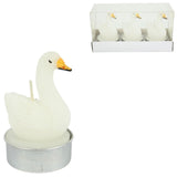 Theelicht zwaan wit 6,5cm set van 3 - afbeelding 1