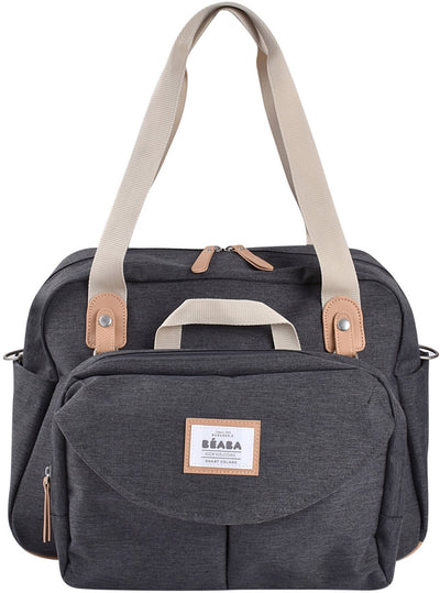 Béaba geneva ii luiertas 23 l - modulaire verzorgingstas met afneembaar voorvak - 16 vakken voor baby- en ouderspullen - inclusief verschoonmat, isothermische flessenhouder en fopspeenhouder - dark heather grey