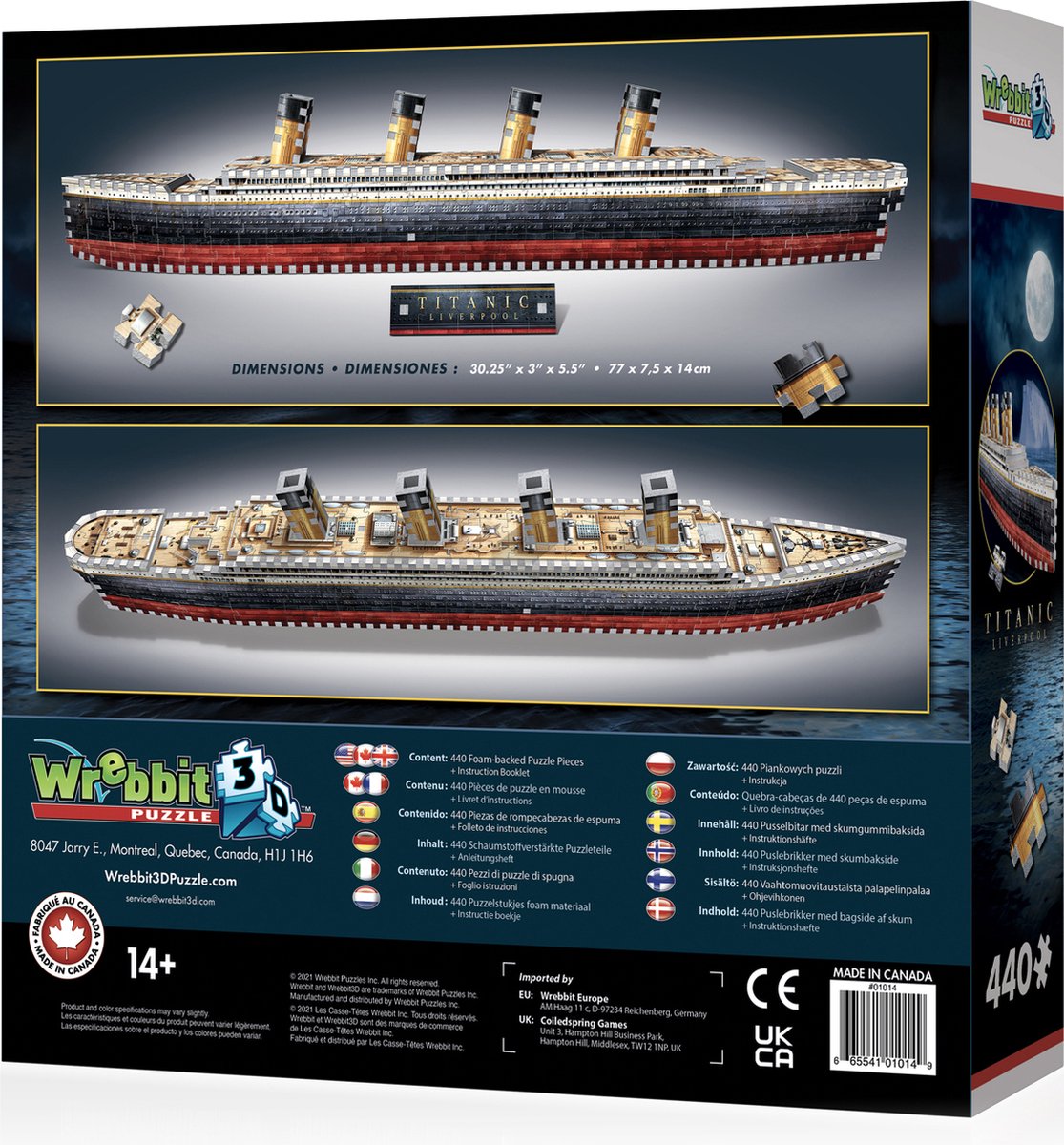 Wrebbit titanic - 3d puzzel - 440 stuks