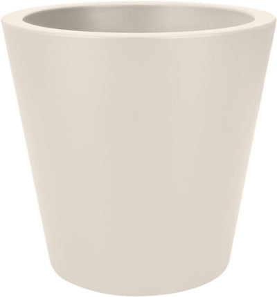 Elho pure straight round 50 - grote bloempot voor binnen en buiten - gerecycled plastic - ø 49.5 x h 51 cm - linnen wit