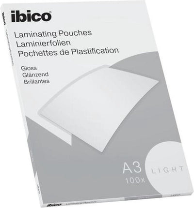 Ibico basics a3 lamineerhoezen, glanzend - 80 micron - 100 stuks - glashelder