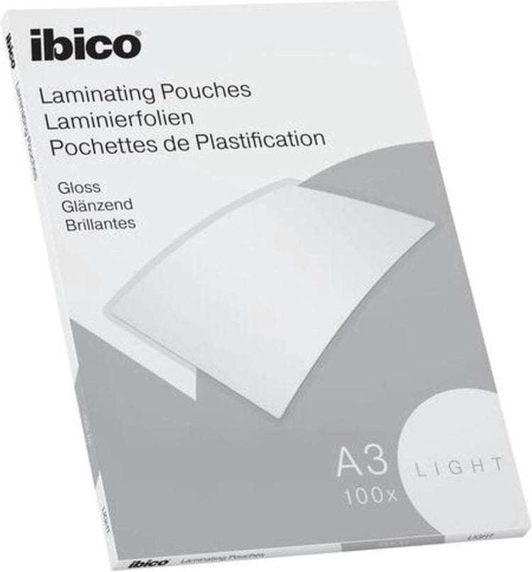Ibico basics a3 lamineerhoezen, glanzend - 80 micron - 100 stuks - glashelder