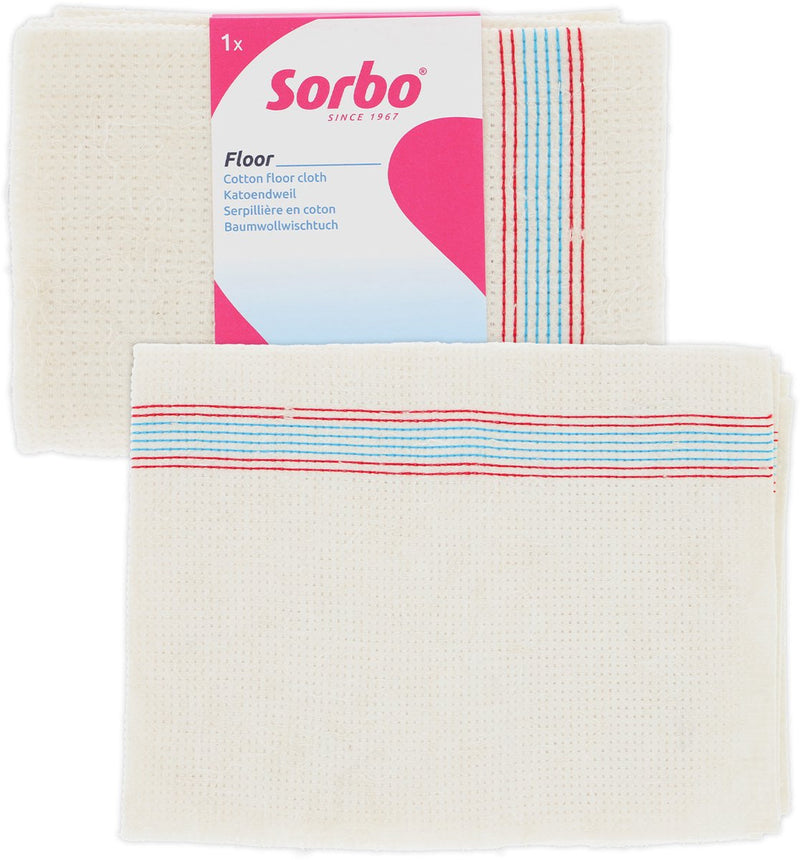 Sorbo gestikte dweil – 5 stuks – wit – 60x60 cm – stevig katoen – hoge absorptie – wasbaar herbruikbaar – voor tegelvloeren en harde vloeren