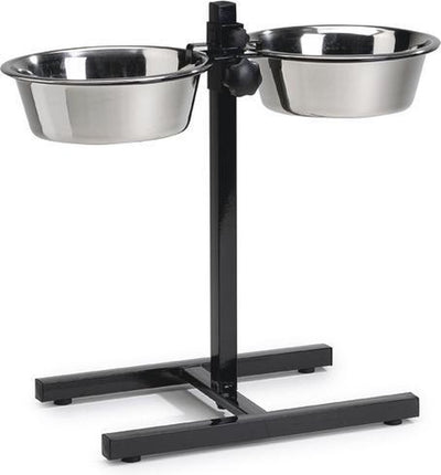 Beeztees standaard - dinerset hond - zwart - 25 cm