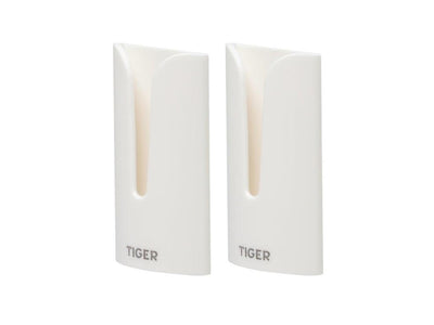 Tiger tulip handdoekhaak wit met plakstrip 2 op blister