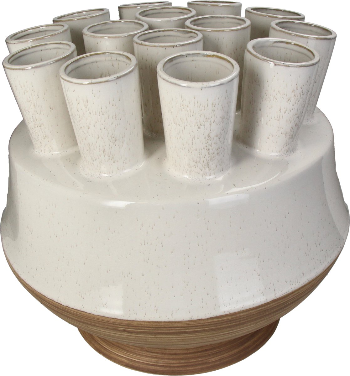 Hd collection vaas stoneware wit 36.5x36.5x33cm
