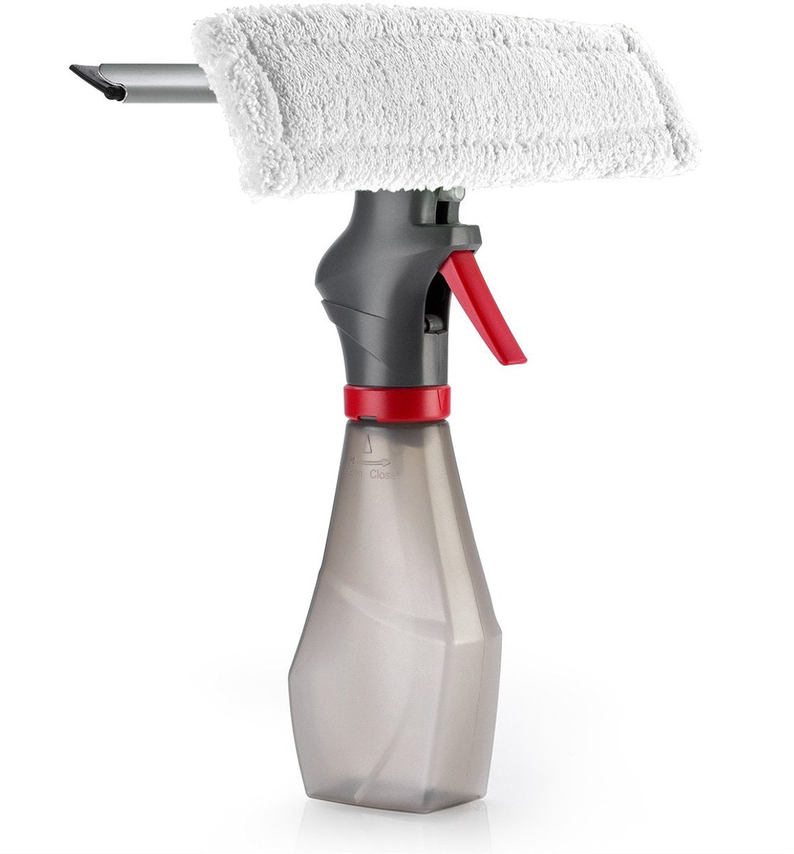 Dirt devil 3-in-1 raamtrekker met sproeifunctie - ramentrekker, poetsdoek en reservoir - 240ml - grijs rood