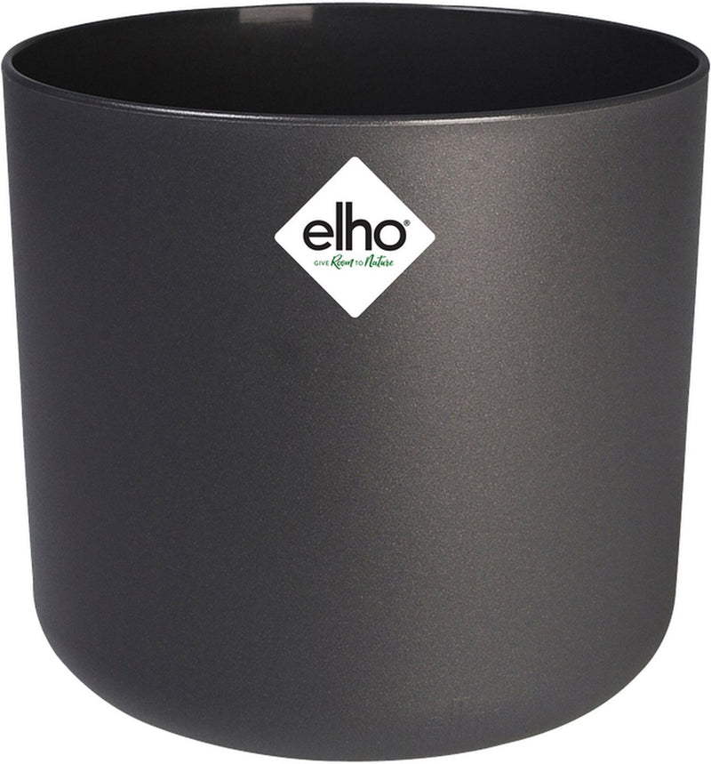 Elho b.for soft rond 16 - bloempot voor binnen - 100% gerecycled plastic - ø 16 x h 15 cm - antraciet