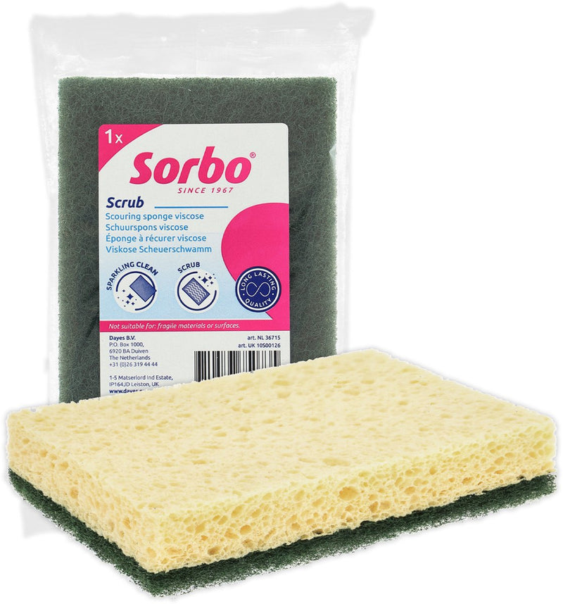 Sorbo schuurspons viscose - schuursponsjes voor keuken badkamer - krasvrij - hoog absorberend - 1 stuk
