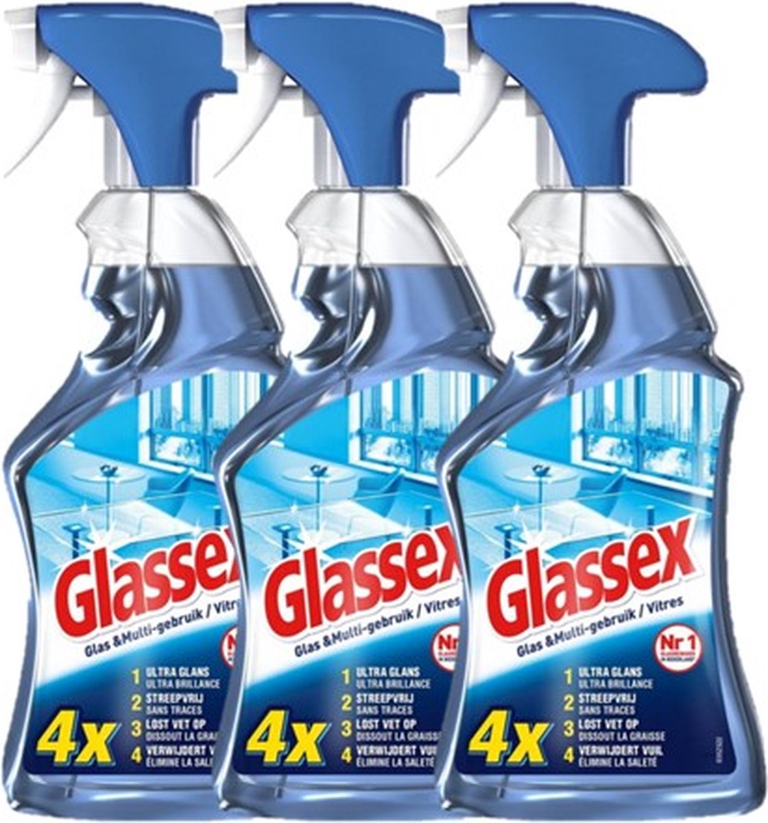 Glassex glas multi ruitenreiniger - 3 x 750 ml