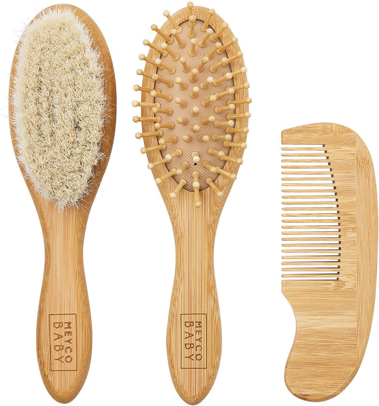 Meyco baby uni kapset - bamboe - natural - 3-delig