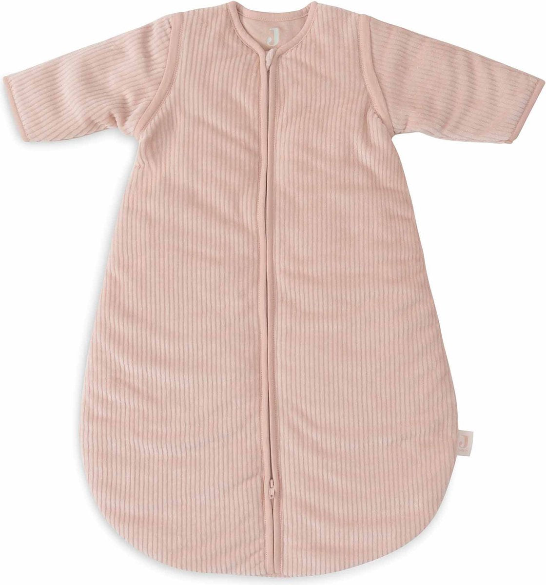 Jollein baby slaapzak winter met afritsbare mouw 90cm - rond - rib wild rose - winterslaapzak