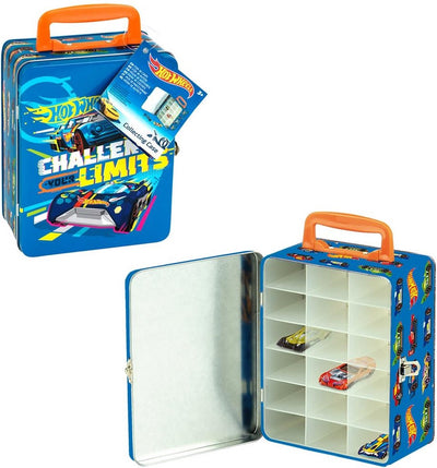 Klein toys - hot wheels verzamelkoffer - geschikt voor max. 18 auto's - 15,5x8,5x21 cm - blauw