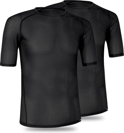 Gripgrab - ultralight mesh 2pack korte mouw base layer zomer fiets ondershirt polygiene zweethemd - zwart - heren - maat xxl