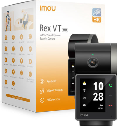 Imou rex vt pro - 3k qhd beeld - panoramisch draaien en kantelen - persoonsdetectie - slim volgen - abnormaal geluidsalarm - videogesprek - geïntegreerde back-upbatterij