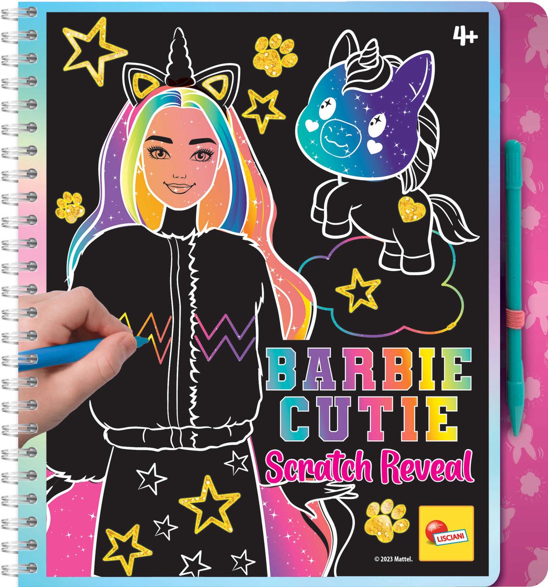 Lisciani barbie sketchbook cutie scratch reveal