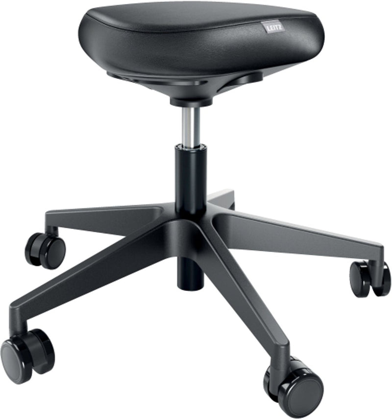 Leitz ergo zitkruk met wieltjes en comfortzitting - ergonomische zadelkruk - in hoogte verstelbaar - zwart