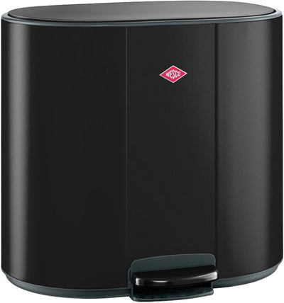 Wesco multicollector 2 prullenbak afvalscheiding (2x25 liter) | 50 liter | metaal - matzwart | duo pedaalemmer met soft close en geurfilter