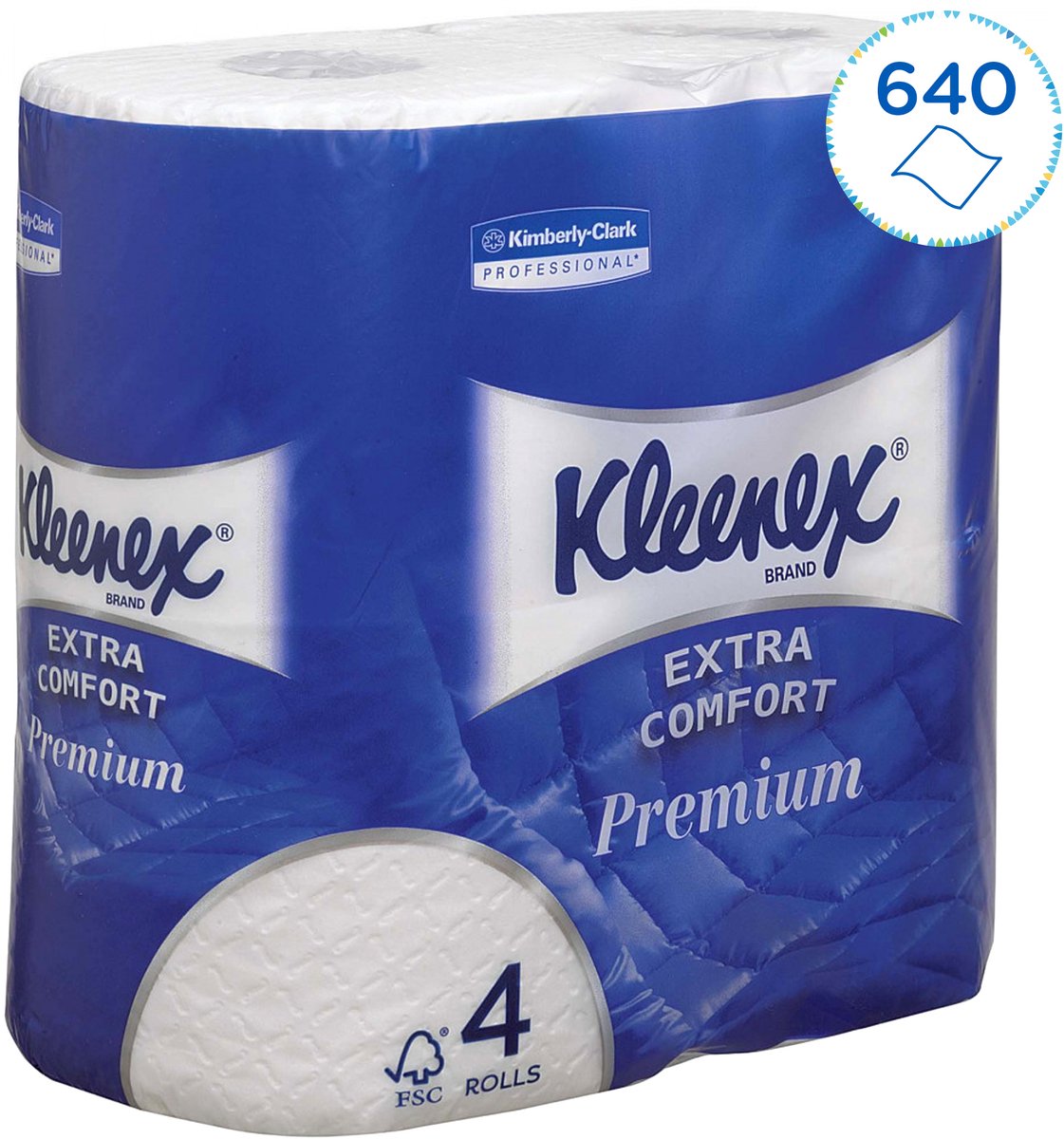 Kleenex toiletpapier 4-laags extra comfort 4 rollen 160 vel per rol